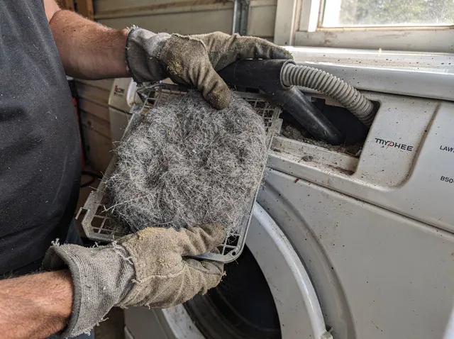 Cleaning Dryer Lint Trap in Griswold