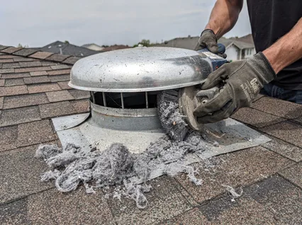 Cleaning Dryer Vent On Roof in Griswold