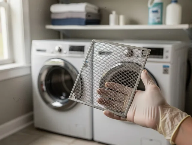 Griswold Dryer Vent Cleaning specialist performing detailed lint trap cleaning service in Griswold