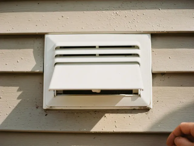 Griswold Dryer Vent Cleaning technician performing professional exhaust vent cleaning at a residential property in Griswold