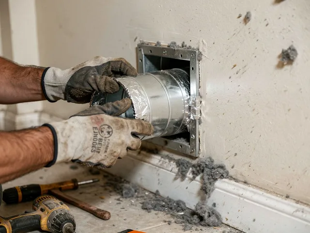 Professional dryer vent repair and installation by Griswold Dryer Vent Cleaning in Griswold